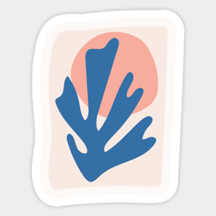 Blue and Blush Pink Leaf Cutout Sticker